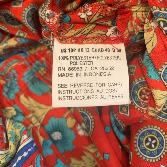 Vintage Graphic Paisley/Floral Pleated Shirt Dress - Picture 7 of 7